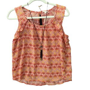 Lily White Womens Tank Top Multi-Color Size Medium 100% Polyester Neckless